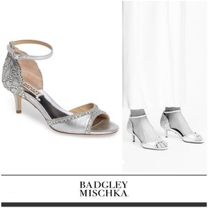 Stunning Badgley Mischka Silver D'Orsay Sandals